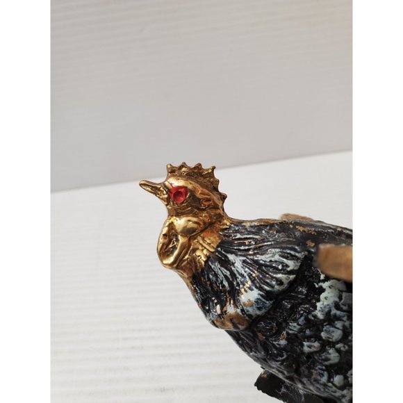 Cockerel figurine Vintage Table Decor brass Tone Metal Rooster, French V… - Picture 6 of 10